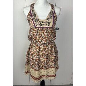 Jessica Simpson Boho-Chic Tamara Mini Dress in Tannin Floral Print  Size S